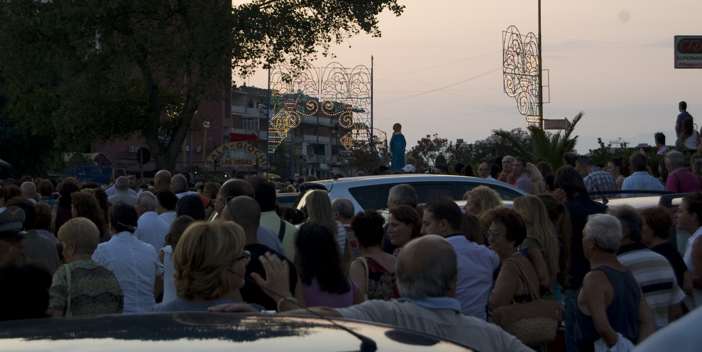 Ferragosto Procession-turning by the Marina