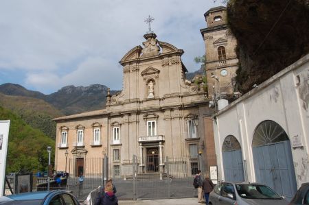 Exterior of the facade of the Abbazia Benedettina SS. Trinita di Cava